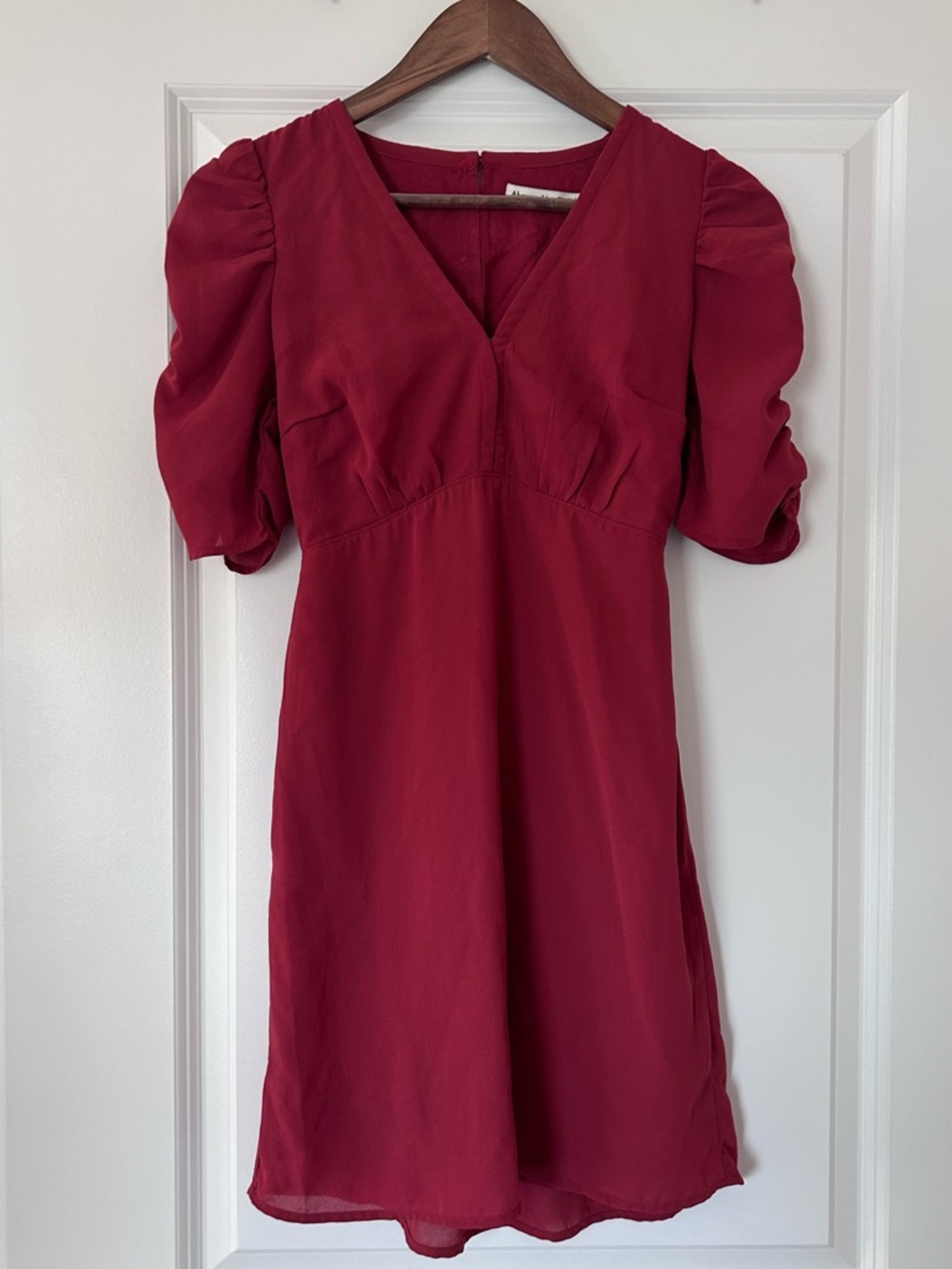 Abercrombie & Fitch Rustic Red puff sleeve mini dress